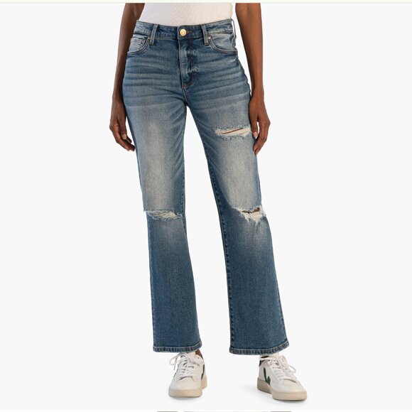 NWOT KUT FROM THE KLOTH X NORDSTROM Nadia High Waist Ripped Flare Jeans - Picture 1 of 9